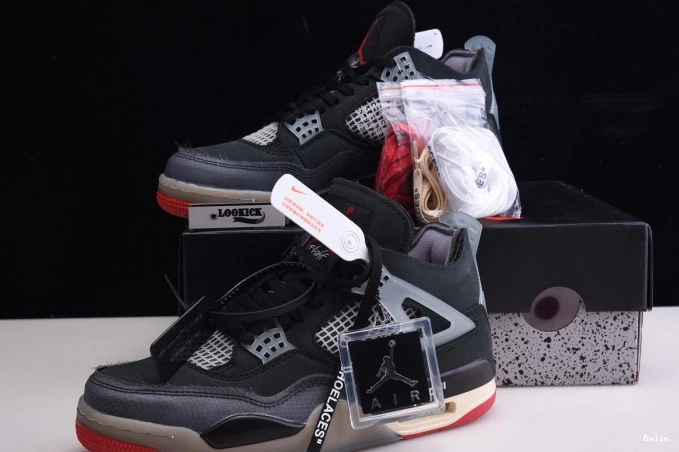 Bmlin Jordan Off 4 x Bred CV9388-001 Retro Air White 0715